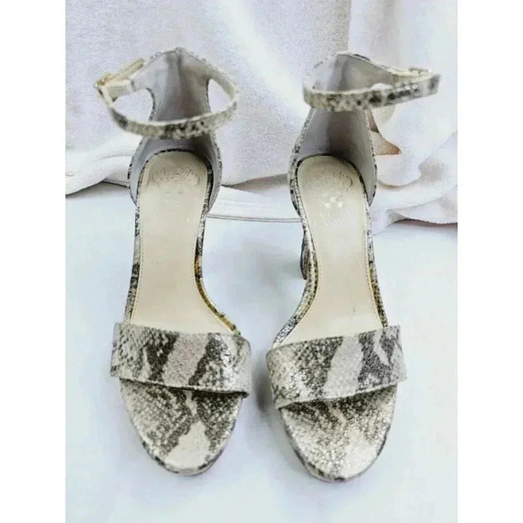 Vince Camuto Size 5.5M Women's Snake Print Adjustable Ankle Strap Open Toe Shoes - Picture 4 of 14